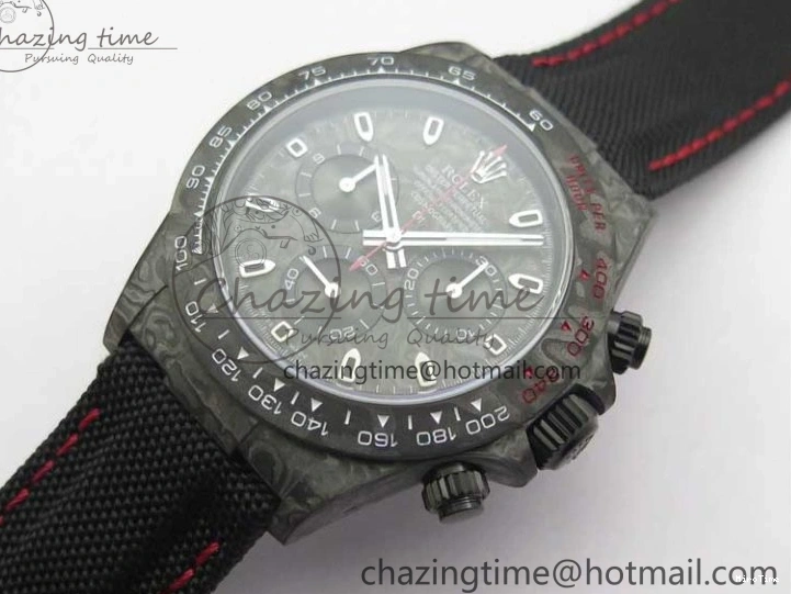 MiroTime 0124 Stretchable Daytona DIW All Black Carbon Noob 1:1 Best Edition Black Dial on Black Nylon Strap SA 2582